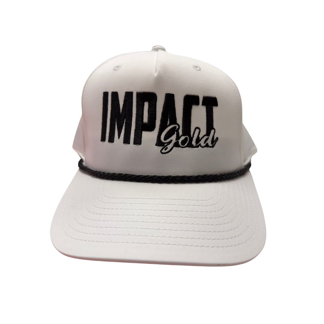 NEW WHITE HAT / BLACK ROPE BLOCK CAP | BLACK LOGO