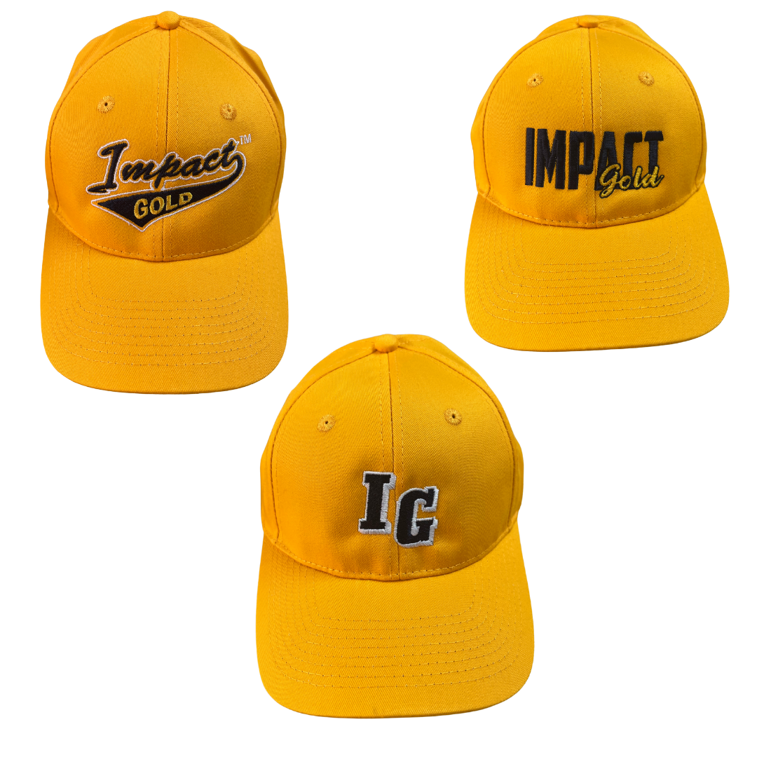 Gold Adjustable Twill Cap | 3 Logos